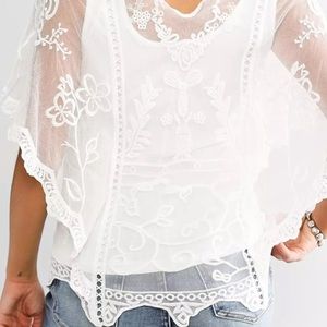 Buckle White Lace Top